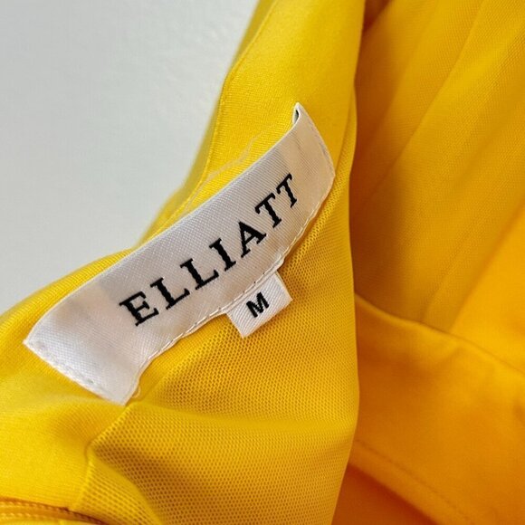 ELLIATT Tuning Halter Neck Column Gown in Yellow Size Medium - Picture 8 of 14